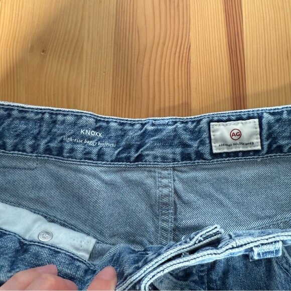 Adriano Goldschmied Knoxx High Rise Baggy Boyfriend Distressed 100% Cotton 28R - Picture 5 of 13